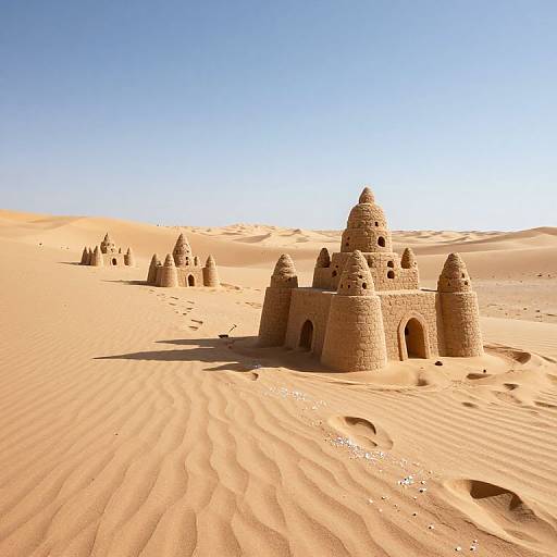 Migrating Sandcastles in Desert Shadows