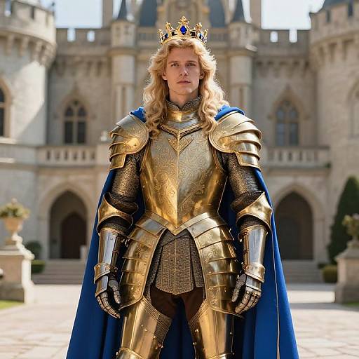 Blond Prince in Golden Armor