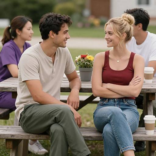 Outdoor Picnic Moment: Smiles and Sunshine