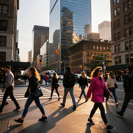 Golden Hour Urban Intersection Scene