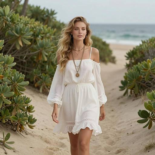 Serene Beach Style: A Young Woman's Essence