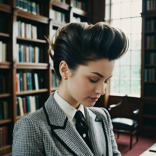 Chic Layered Pompadour in Classic Library Chic Layered Pompadour in Classic Library