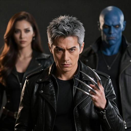 Three Characters in Dark Action Attire