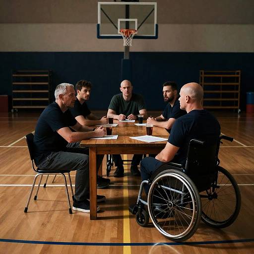 Intense Gathering in a Dim Gym