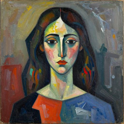 Abstract Colorful Girl Portrait Art