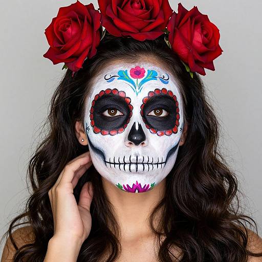 Vibrant Sugar Skull Makeup Art
