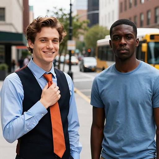 Men in Urban Setting: A Dynamic Contrast