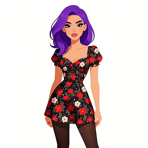 Contemporary Woman in Floral Dress