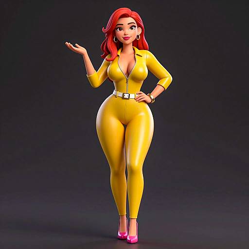 Confident 3D Illustration of a Sultry Woman