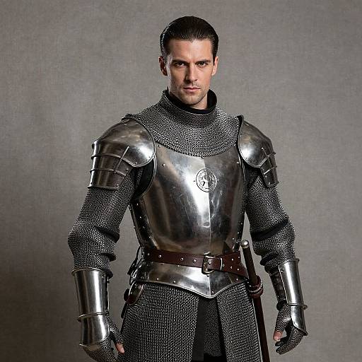 Fit Male Crusader Swordsman Portrait