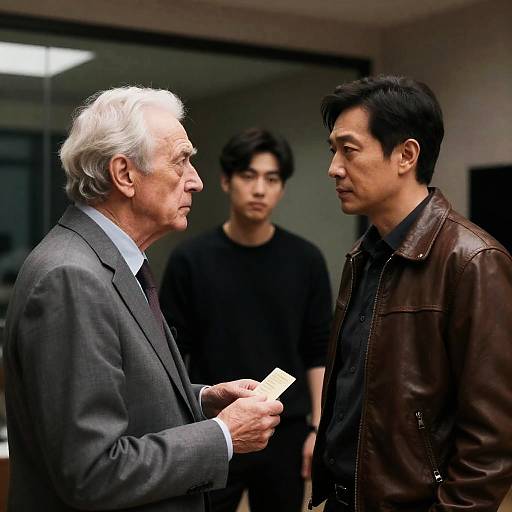 Intense Expressions in a Dimly Lit Room