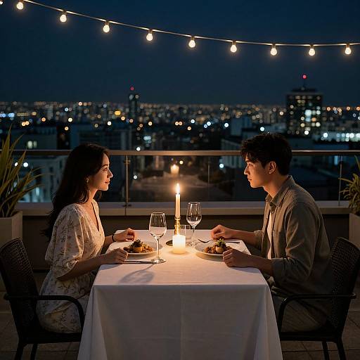 Romantic 14th Anniversary Rooftop Dinner
