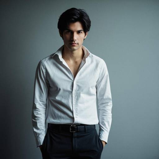 Portrait of Young Man in Casual Shirt