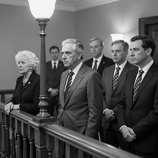 Vintage Black-and-White Group Portrait