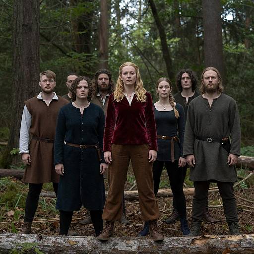 Medieval Group in a Forest Setting