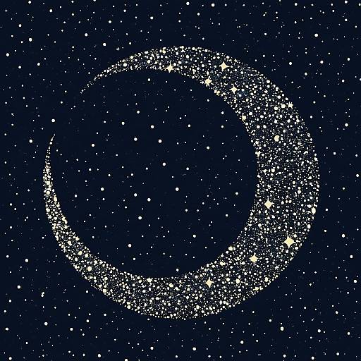 Crescent Moon with Cosmic Star Clusters