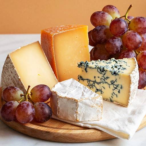 Colorful Cheese and Grapes Platter