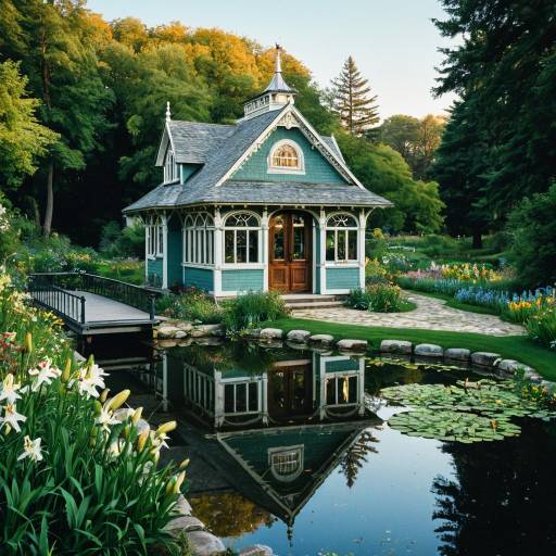Victorian-Style Boathouse by Spring-Fed Lake