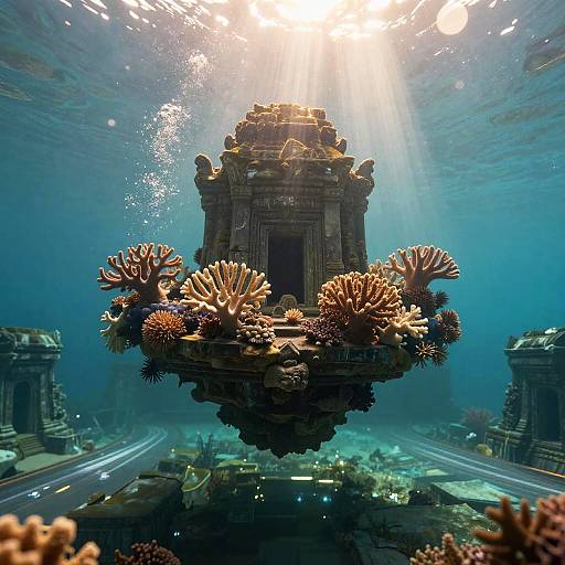 Levitating Phosphorescent Coral Reef