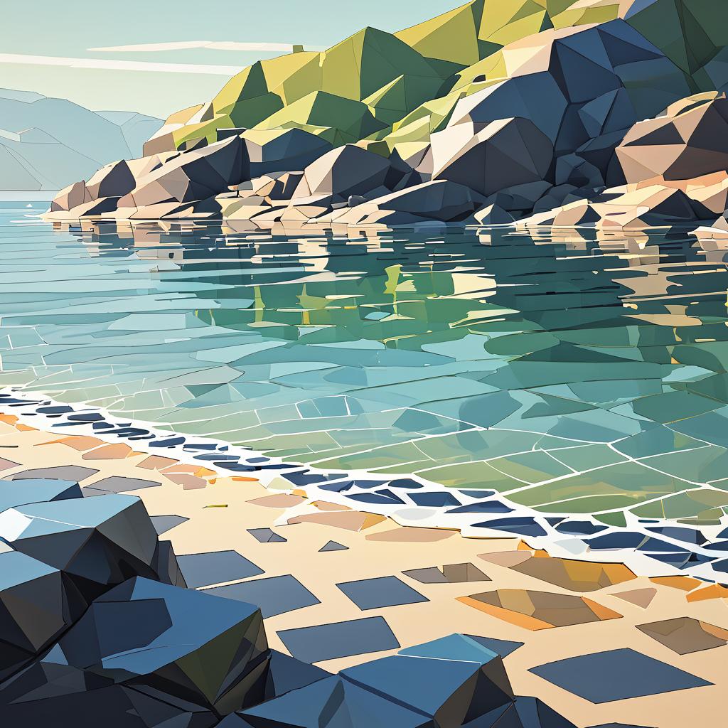 Low-Poly Serene Lakeshore Scene