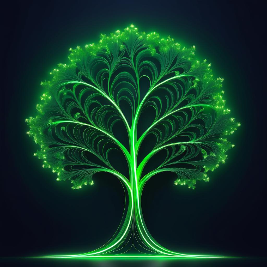 Minimalistic Green Tree Light Painting