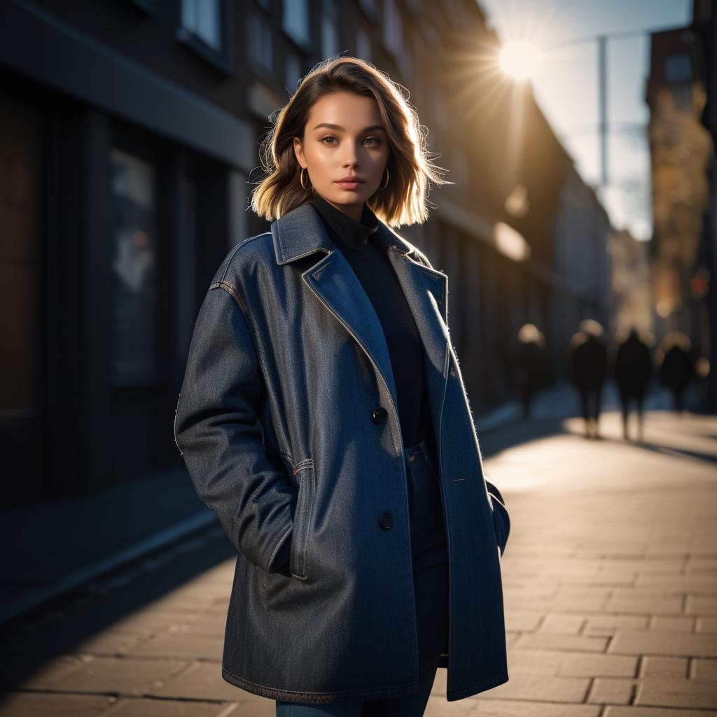 Stylish Young Woman on Urban Street