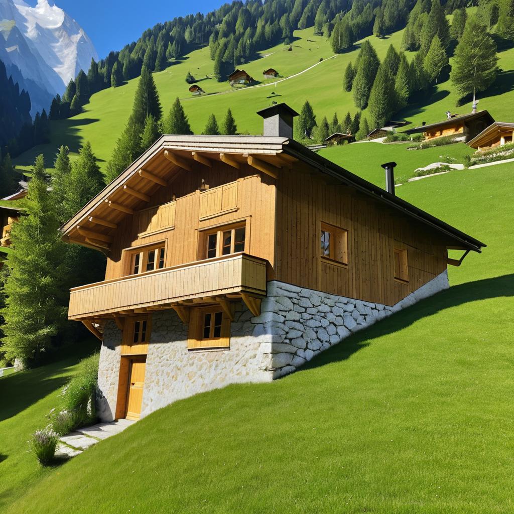 Charming Swiss Alpine Wooden Cabin