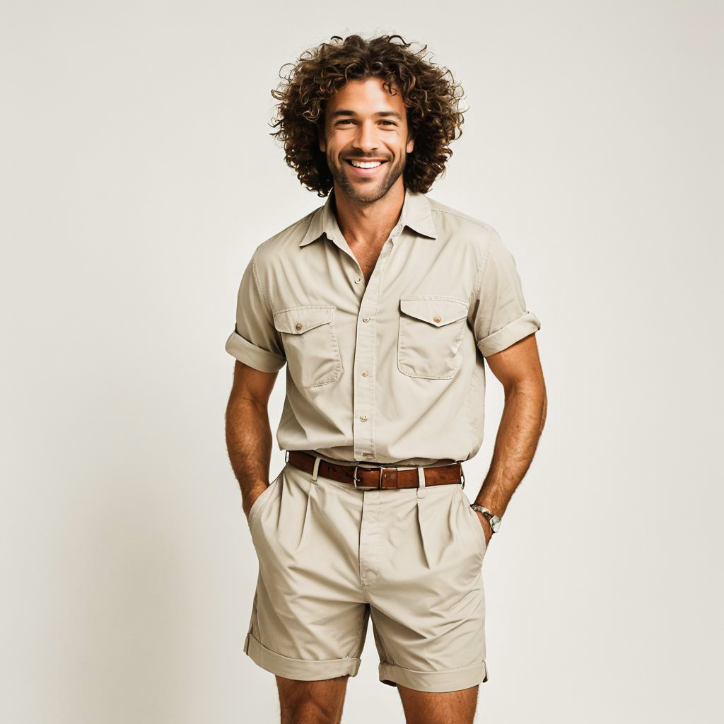 Joyful Nature Guide in Safari Outfit