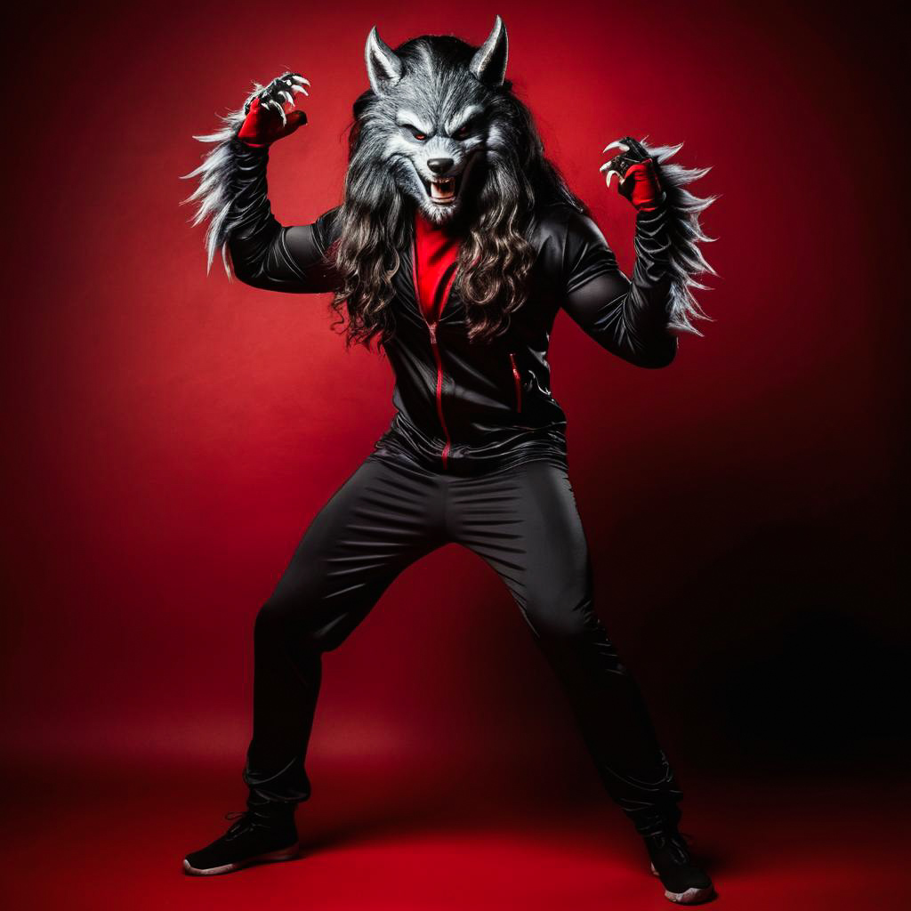 Amused Werewolf Costume Photo Shoot