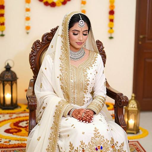 Serene Muslim Bride in Traditional Attire