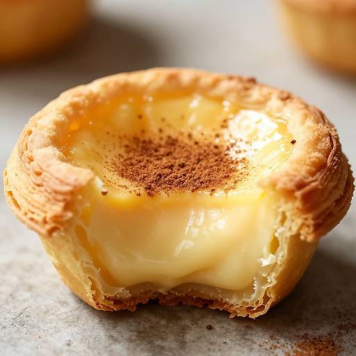 Close-Up of Creamy Pasteis Delicacy