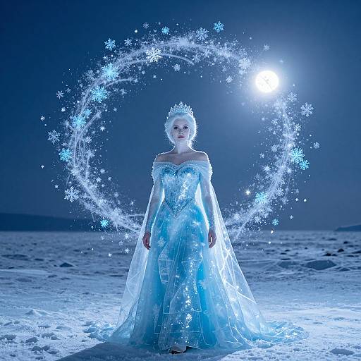 Winter Queen in Icy Blue Gown