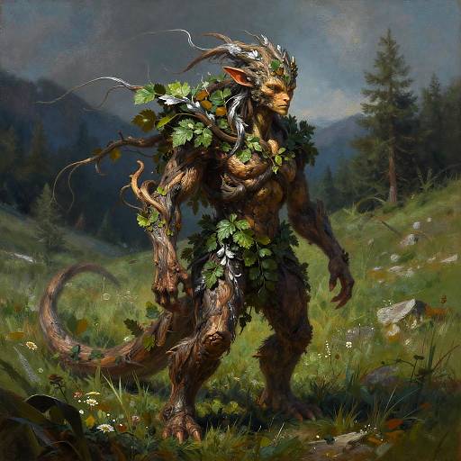 Wind-Swept Alpine Plant Guardian Portrait