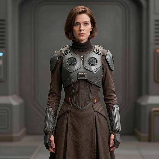 Woman in Sci-Fi Armor Costume