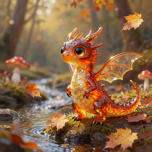 Glossy Copper Ember Dragonlet