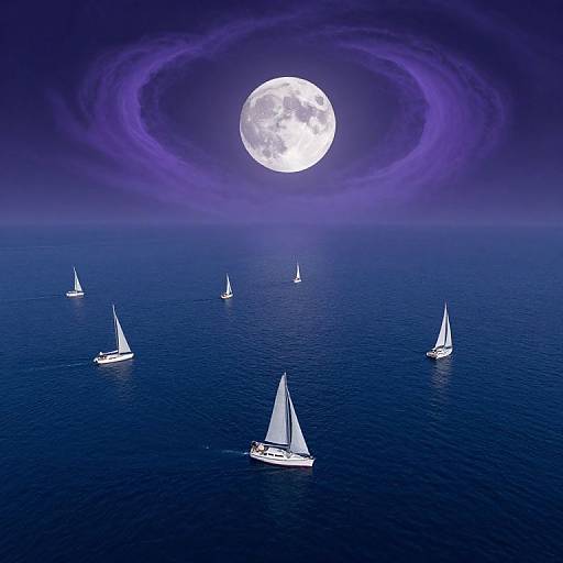 Surreal Moonlit Ocean Dreamscape