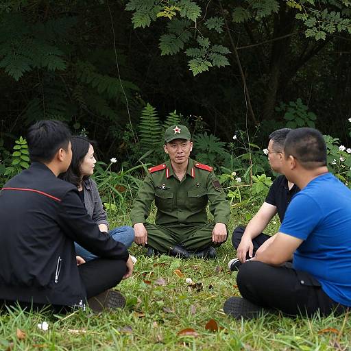 Group Gathering in Forest Setting