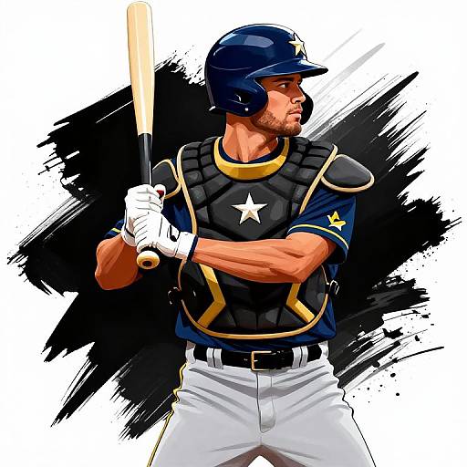 Photorealistic Baseball Player in Military Uniform