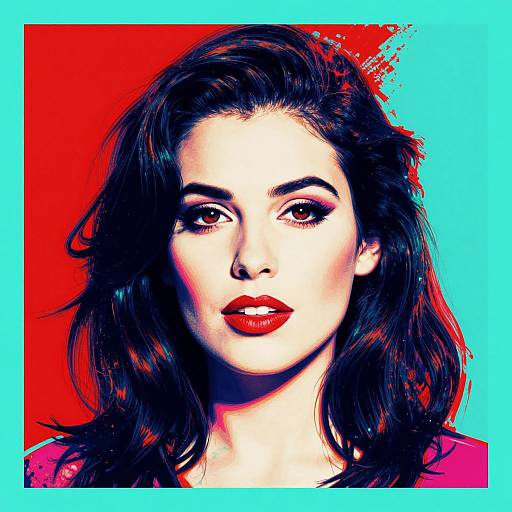 Vibrant Pop Art Woman Portrait