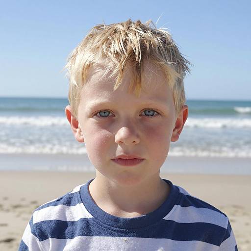 Young boy portrait at beach