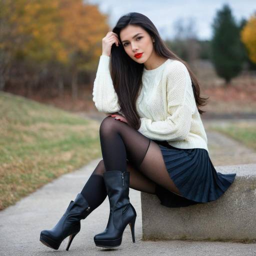 Stylish Girl in Outdoor Setting