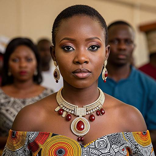 Woman Wearing African Jewellery