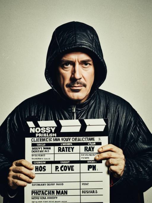 Man in Black Hoodie Holding Movie Clapboard
