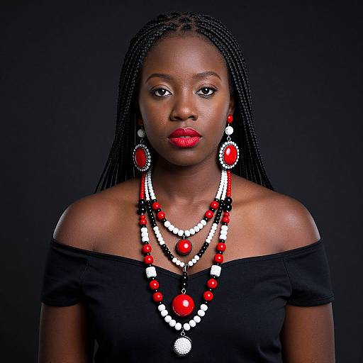 Elegant Black Woman with Braids