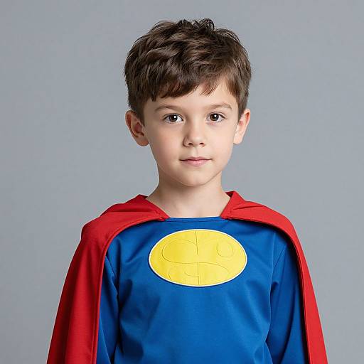 Realistic Super Boy Costume Portrait
