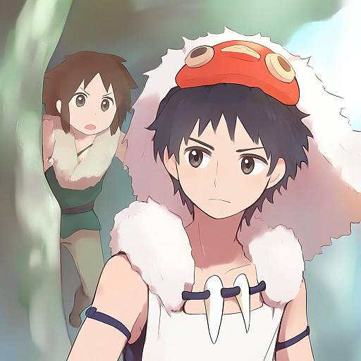 Illustration of Ashitaka, mononoke hime in the style of Sou (tuhut)