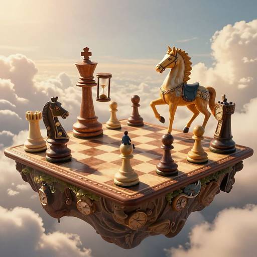 Surreal Chess Game on Floating Island