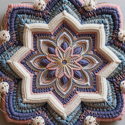 Futuristic AI Crochet Fractal Pattern