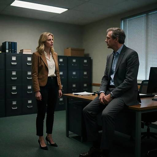 Dimly Lit Office Encounter