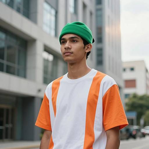 Young Man Posing in Urban Sunlight
